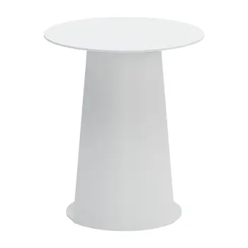 16" White Aluminum Rounded Outdoor Side Table