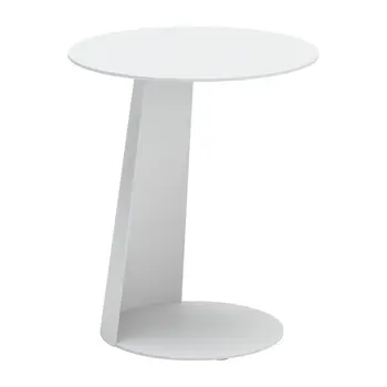 16" White Aluminum Rounded Outdoor Side Table