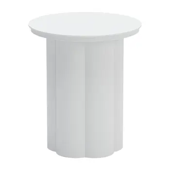 19" White Aluminum Round Pedestal End Table