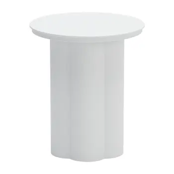 19" White Aluminum Round Pedestal End Table