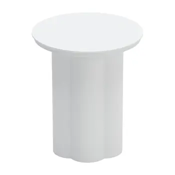 19" White Aluminum Round Pedestal End Table