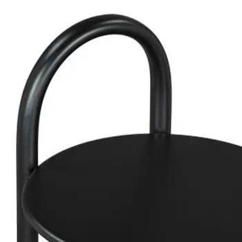 22" Black And White Iron And Marble Round C Table End Table