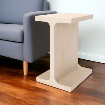 20" Natural Solid Wood Pedestal End Table