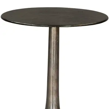 22" Charcoal Aluminum Round Pedestal End Table