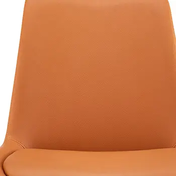 Orange And Black Faux Leather Dining Side Chair