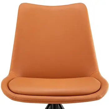 Orange And Black Faux Leather Dining Side Chair