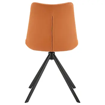 Orange And Black Faux Leather Dining Side Chair