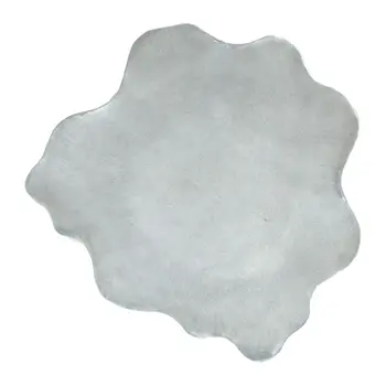 37" Silver Aluminum Free Form Solid Coffee Table