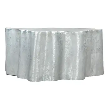 37" Silver Aluminum Free Form Solid Coffee Table