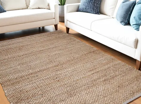 5' X 8' Natural Jute Hand Woven Area Rug