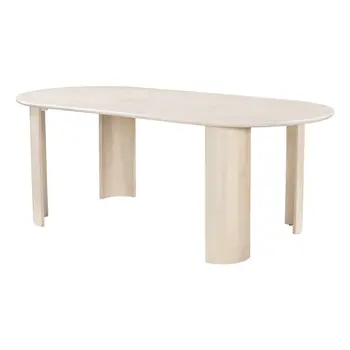 82" Natural Solid Wood Oval Dining Table
