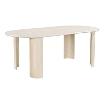 82" Natural Solid Wood Oval Dining Table