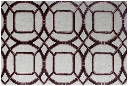 5' X 8' Silver Abstract Geometric Hand Tufted Non Skid Area Rug