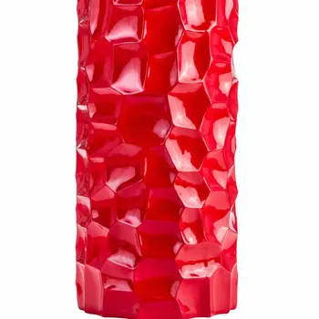 36" Red Faceted Geometric Resin Floor Vase