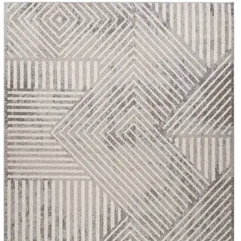 8' X 11' Gray and Beige Abstract Distressed Area Rug
