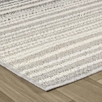 7' X 10' Gray and Ivory Abstract Area Rug