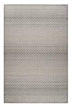 5' X 8' Gray and Beige Checkered Distressed Area Rug