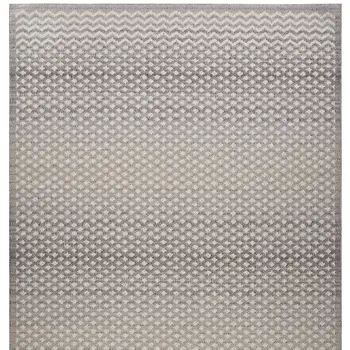 5' X 8' Gray and Beige Checkered Distressed Area Rug