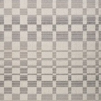 8' X 11' Gray and Beige Checkered Distressed Area Rug
