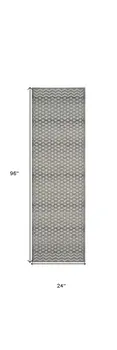 8' Gray And Beige Moroccan Distressed Runner Rug