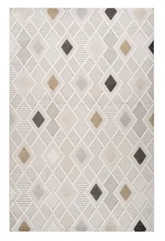 5' X 8' Cream and Beige Abstract Distressed Area Rug