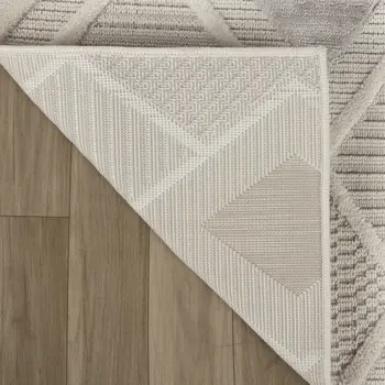 7' X 10' Cream and Beige Abstract Distressed Area Rug