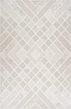 4' X 6' Cream and Beige Abstract Distressed Area Rug