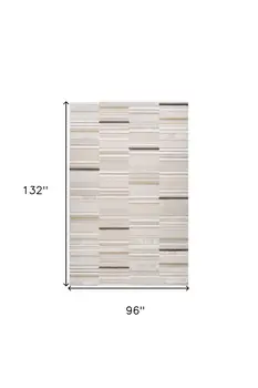 8' X 11' Gray and Beige Abstract Distressed Area Rug
