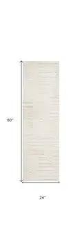 2' X 5' Cream and Beige Abstract Distressed Area Rug