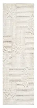 2' X 5' Cream and Beige Abstract Distressed Area Rug
