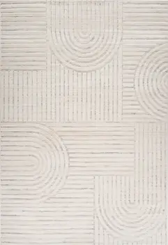 5' X 8' Cream and Beige Abstract Area Rug