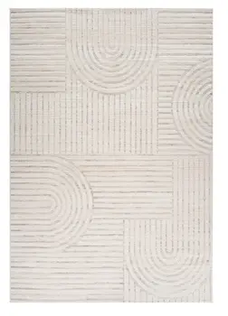 7' X 10' Cream and Beige Abstract Area Rug
