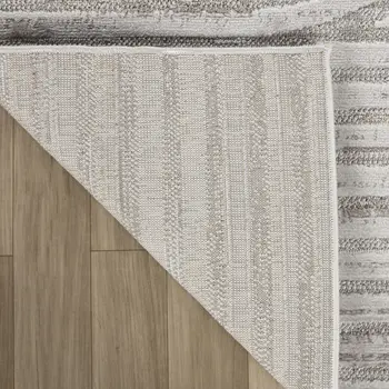 8' Gray And Ivory Abstract Distressed Runner Rug
