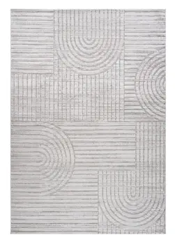 5' X 8' Light Gray and Ivory Abstract Distressed Area Rug