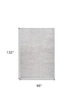 8' X 11' Gray and Ivory Abstract Distressed Area Rug