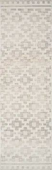 8' Gray And Beige Moroccan Distressed Runner Rug