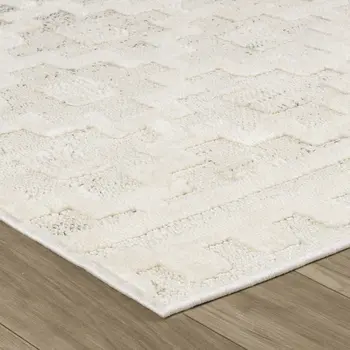 7' X 10' Cream and Beige Moroccan Area Rug