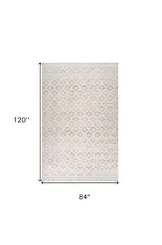 7' X 10' Cream and Beige Moroccan Area Rug