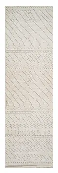 8' Gray And Beige Abstract Distressed Runner Rug