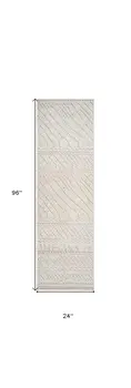 8' Gray And Beige Abstract Distressed Runner Rug