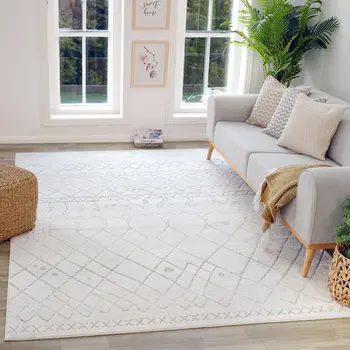 4' X 6' Gray and Beige Abstract Distressed Area Rug