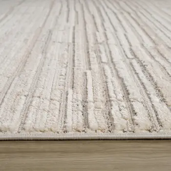 2' X 5' Gray and Beige Geometric Distressed Area Rug