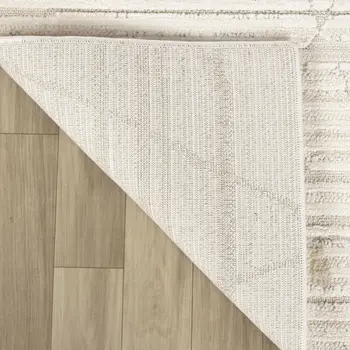 2' X 5' Gray and Beige Geometric Distressed Area Rug