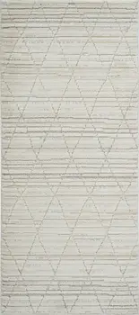 2' X 5' Gray and Beige Geometric Distressed Area Rug