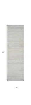 8' Gray And Beige Geometric Distressed Runner Rug