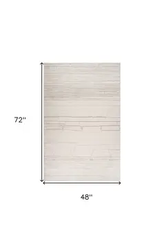 4' X 6' Cream and Beige Abstract Area Rug