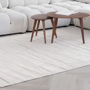 4' X 6' Cream and Beige Abstract Area Rug