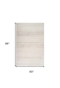 5' X 8' Cream and Beige Abstract Area Rug