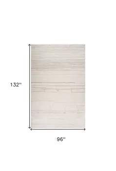 8' X 11' Cream and Beige Abstract Area Rug