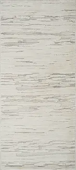 2' X 5' Gray and Beige Geometric Distressed Area Rug
